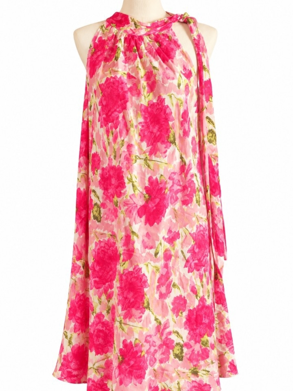 INC 100% Silk Floral Halter Tunic Blouse